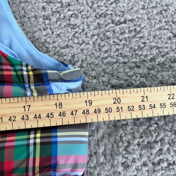 Lands' End Vest S/T 6-8 Women's Multicolor Plaid Down Puffer Lining Futter - Picture 8 of 13